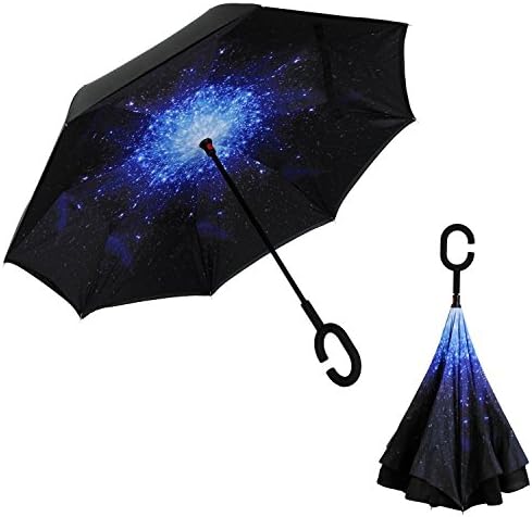 Anbella Inverted Double Layer Windproof UV Protection Reverse Folding Car Umbrella