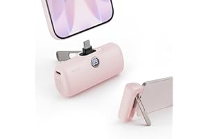 iWALK Portable Charger for iPhone, 5000mAh USB C Wireless Power Bank with Foldable Stand, 20W Powerbank Fast Charging Mini Ba