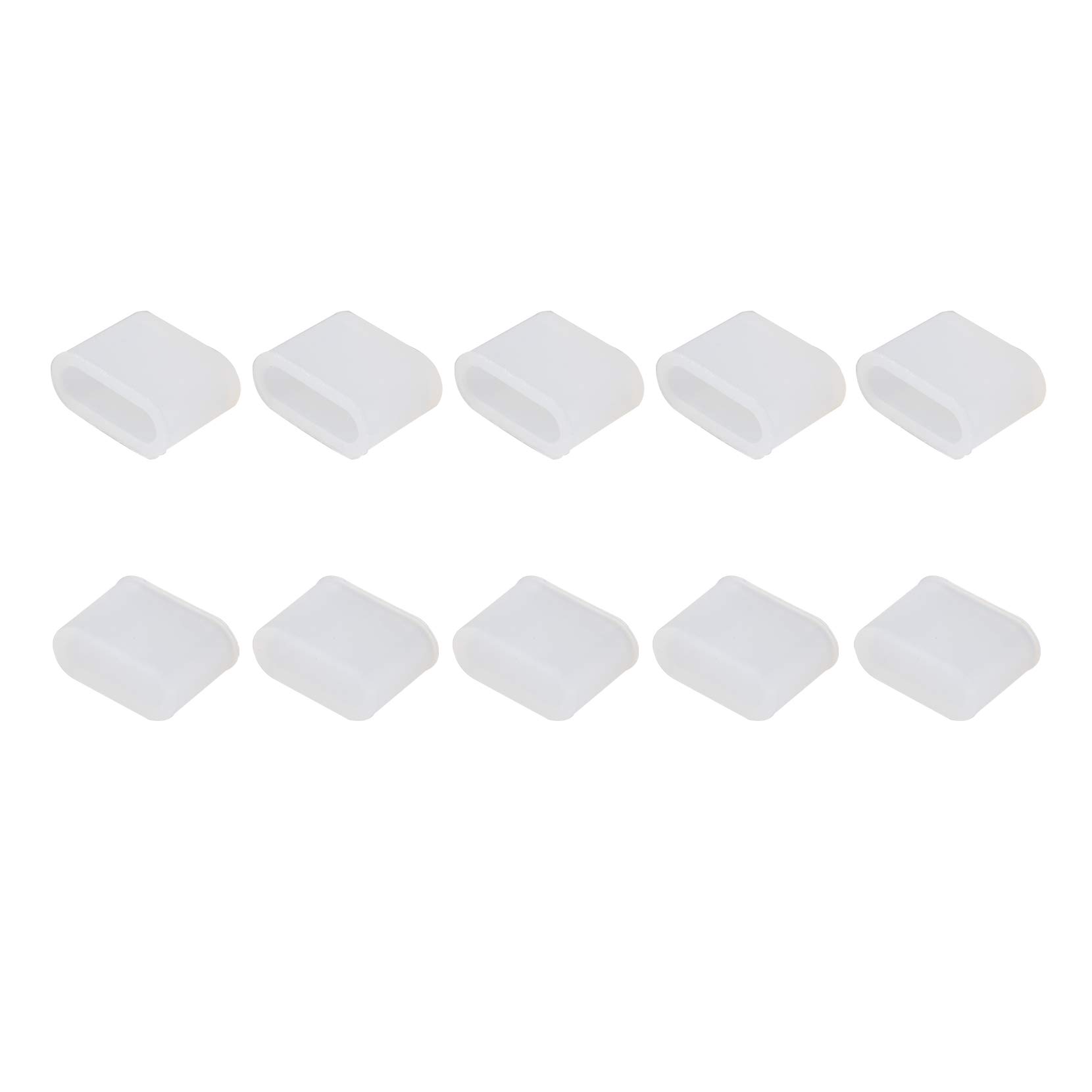 Futheda 10Pcs Silicone USB 3.1 Type C Male Interface Port Plug Cover Stopper Anti Dust Cap Protector Clear
