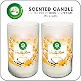 Air Wick Scented Candles, Aromatherapy Candles Jar, Vanilla Bean, up to 120 hours burn time per 2 pack, 2x10.9oz, Fragrance for Living Room, Bedroom, Bathroom, Ideal gift for party