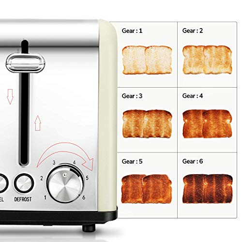 Toaster 2 Slice, Retro Small Toaster with Bagel, Cancel, Defrost