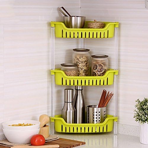 3 Layer Storage Shelf Rack Triangle Kitchen Bathroom Sundries Organizer Desk Corner Baskets Seasoning Bottle Storage Holder