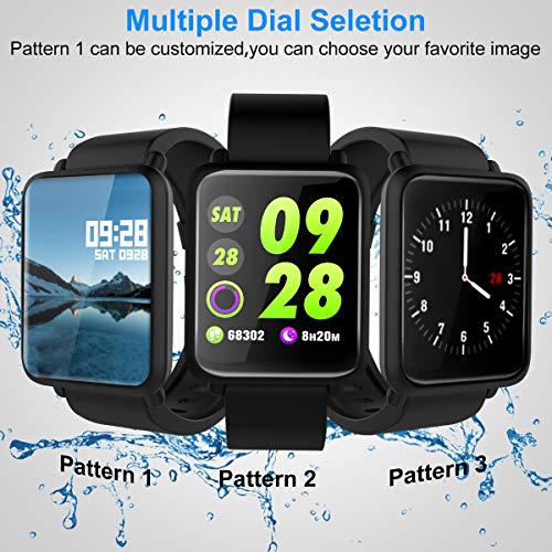 Smart Watch, Fitness Tracker Smartwatch Activity Tracker with Heart Rate Blood Pressure Monitor IP67 Waterproof Fitness Watch Sports Wrist Android Watch Wristbands for Samsung iOS Phones Men Women