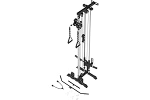 ER KANG Wall Mount Cable Station, Cable Crossover Machine with 18 Positions Dual Pulley System for Home Gym Fitness Equipment