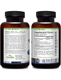 Extracto de arándanos de fruta entera, 5000 mg de fuerza, 120 tapones de verdura, potente extracto de...