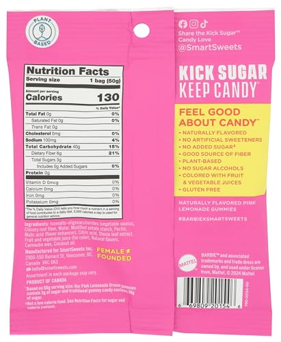 SMART SWEETS, GUMMY BARBIE PINK LEMONADE DREAM, 1.8 OUNCE