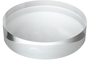 CiaoHER 2in Thickness 8in Diameter Acrylic Disc Display Block Clear Polished Round Pedestal Stand Riser 8" x 2", 1 Pack