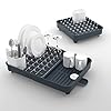 Joseph-Joseph-Extend-Expandable-Dish-Rack-Grey-Metal Joseph Joseph Extend Expandable Dish Drainer Rack with Removable Cutlery Holder Swivel Draining Spout - Grey