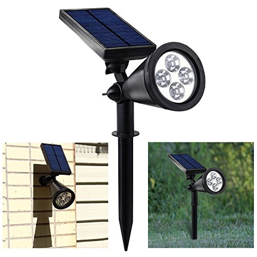 Falove 2-in-1 LED Wall / Landscape Solar lights, 270 Degree Adjustable Waterproof Outdoor Landscape Lights for Tree, Driveway, Yard, Lawn, Pathway, Garden