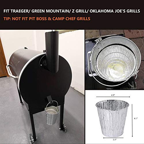 YAOAWE Smoker Grill Grease Bucket Liners 15 Pack Compatible with