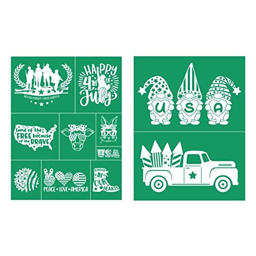 DGAGA Independence Day Silk Screen Stencils 4th of July,Patriotic Silkscreen Printing Stencil for Crafts,Adhesive Stencils Reusable for Painting on Wood/Fabric Chalk Paste Art 8.5
