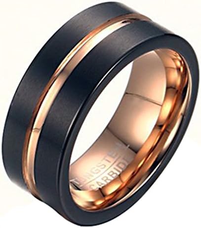 8MM Tungsten Steel Scrub Golden Groove Ring American Standard Size (7)