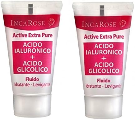 INCAROSE – Active Extra Pure – + Glycolic Acid 2 Packs Of 18 ml Hyaluronic Acid Serum antietà that hydrates, Regenerates and Compact The Skin Of The Face