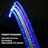 Multi Function Data Line,LED Charger Light Up Charging Cable Lighting Cable Visible Flowing Charging Cords USB 2.0 A Male to Micro B Cable Sync Data for Android Devices (purple)