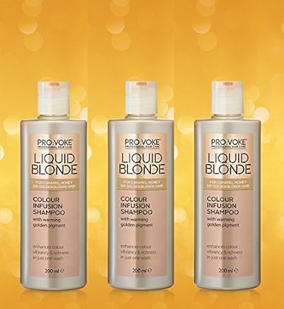 3x Provoke Liquid Blonde Colour Infusion Shampoo 200ml For Caramel