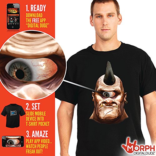 Morphsuits Men's Digital Dudz Cyclops Shirt Halloween, Black, Medium