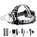 Waterproof 5000Lm LED Headlamp with 4 Mode-Hands Free Headlight Flashlight Torch+2 Pcs18650 Rechargeable Batteries+AC Charger+Car Charger for Camping Biking Hunting Fishing Outdoor Sports