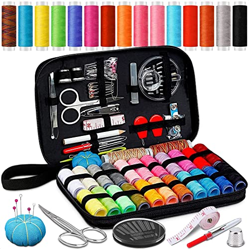99Pcs Travel Sewing Kit for Adults - Needle and Thread Kit for Sewing Clothes Small Sewing Kit Basic - Button Sewing Kit for Beginners Basic Sewing Kit Mini Thread and Needle Kit - Hand Sewing Kit