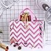 Gesodant Bling Bling Shiny Stripe Pink Non-woven Tote Bag, Stylish Eco Reusable Shopping Bag, Gift Bag, Goodies Bag, Grocery Bag, Party Bag, Set Of 10