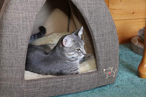 Best Pet Supplies, Inc. Best Pet SuppliesPet Tent-Soft Bed for Dog & Cat, Inc. - Gray Lattice, 16" x H: 14"