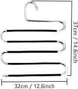 Skroad 3 Pack Trouser Hanger Space Saving S-Type Non-Slip Stainless Steel view 5