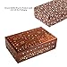 STORE INDYA Gorgeous Hand Carved Rosewood Trinket Jewelry Box with Mughal Inspired Brass Inlay & Velvet Interior Gift Ideas
