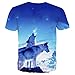 Yasswete Unisex 3D Pattern Printed Short Sleeve T-Shirts Top Tees
