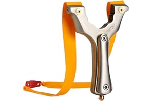 Huntingdoor Hunting Slingshot Professional Slingshots Powerful Stainless Steel Slingshots for Shooting Outdoor Games Exquisite Catapult with 2 Flat Rubber Bands