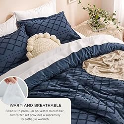 Bedsure Twin/Twin XL Comforter Set - Navy Blue Boho