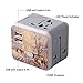 Universal All in One Worldwide Travel Adapter with Dual USB Ports for UK, EU, AUS, US 150+ International Countries for Phones, iPhone, iPAD, Power Bank, MP3/4/5, Cameras (Christmas)