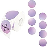 Yeachlaing 1.5 Inch Purple Round Thermal Sticker Labels, Self-Adhesive Circle Direct Thermal, Multi-Purpose Roll for DIY Logo Design With Perforation Line (500 Labels, 1 Roll)