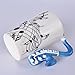 Novelty Saxophone Handle Music Mug Unique Art Musical Notes Holds Tea Coffee Milk Ceramic Mug Cup 300ml Best Gift,Black