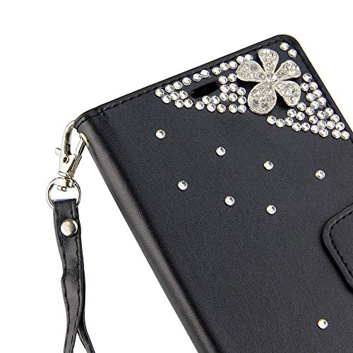 LG Stylus 4, Stylo 4 [El Lumiere Treasure Wallet Case] Multi-Card Slot Wallet Case [Drop Protection] Premium Leather [Kickstand Feature] (T-Flower Black) - Thumbnail 5