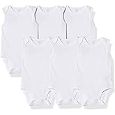 Amazon Essentials Unisex Babies' Sleeveless Bodysuits, Pack of 6