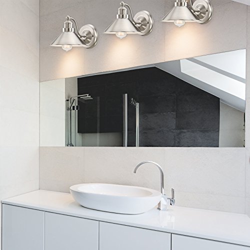Revel Welton 8.5" Modern Industrial Wall Sconce, Brushed Nickel Finish - Thumbnail 3