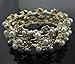 Bella-Vogue Bridal Wedding Jewelry Crystal Rhinestone Pearl Leaf Stretch Bracelet Gold-NO.157