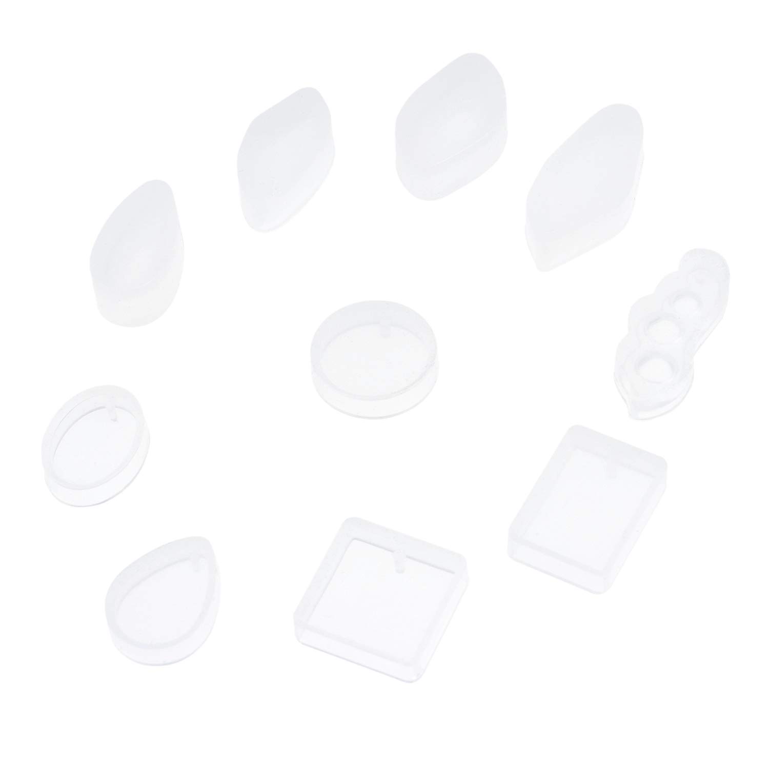 Kare & Kind Resin Molds - Jewelry Making Kit - Set of 6 Silicone Shapes to Mold Pendants, Earrings, Ornaments - Create Your Own Crystal Clear Jewels - Easy to Remove After Molding - Soft and Durable