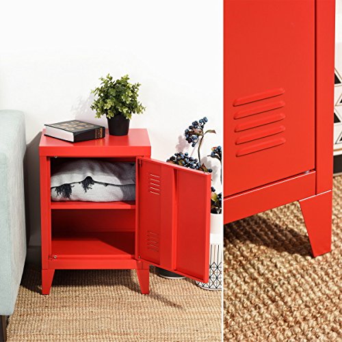 HouseinBox Office File Storage School Lab Supplies Stand Storage 2 Tier Cabinet Shelves, Detachable 4 Legs,Size:15.9'' x 12'' x 22.6'',Red - Thumbnail 4