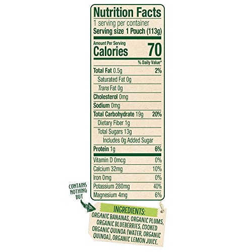 Sprout Organic Baby Food Pouches Stage 2 Sprout Baby Food, Banana Plum Blueberry Quinoa, 4 Ounce (Pack of 10); USDA Organic, Non-GMO, Made with Whole Foods, No Preservatives, Nothing Artificial - Thumbnail 3