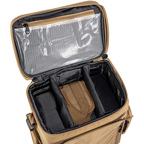 Calissa Offshore Tackle Backpack -"Apollo 2" Tactical Rolling Pistol Case Gun Range Bag for Shooting Gear, Ammo, Hunting Supplies, Firearms Storage, Fishing Equipment - 5 Pouch Compartment Organizer