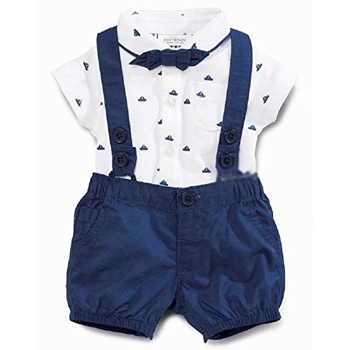 VICVIK US Baby Boys Bowtie Gentleman Romper Jumpsuit Overalls Rompers 2 Colors