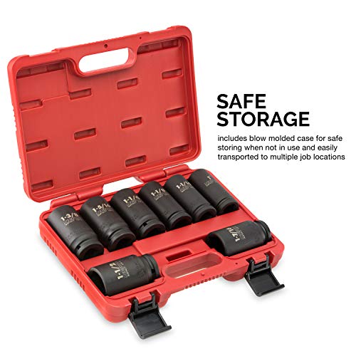 Neiko 02461A 3/4" Drive Deep Impact Socket Set, 8 Piece Jumbo Assortment | Standard SAE Sizes (1-Inch to 1-1/2-Inch) | Chrome Vanadium Steel - Thumbnail 5