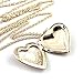 Linana Vintage Heart Shape Charm Long Necklace Gold Plated Locket Pendant