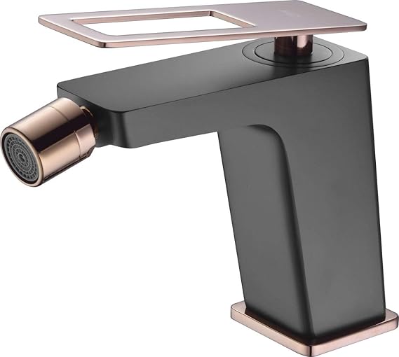 Grifo monomando bidet Imex Suecia Negro Oro Rosa BDC032-2NOR