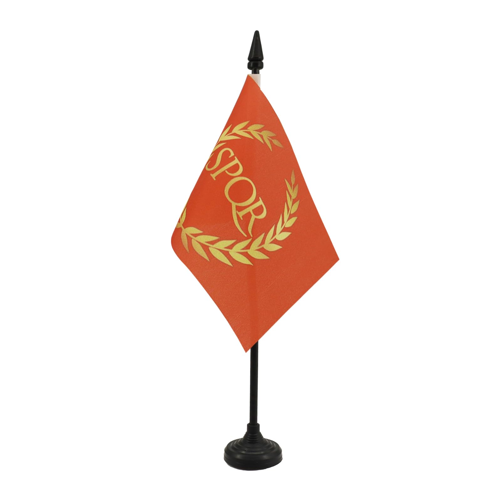 AZ FLAG - Roman Empire Table Flag 4'' x 6'' - Roman Empire Office Mini Banner 100% Polyester 15 x 10 cm - Mini Desk Flag with 10'' Pole and Black Plastic Base