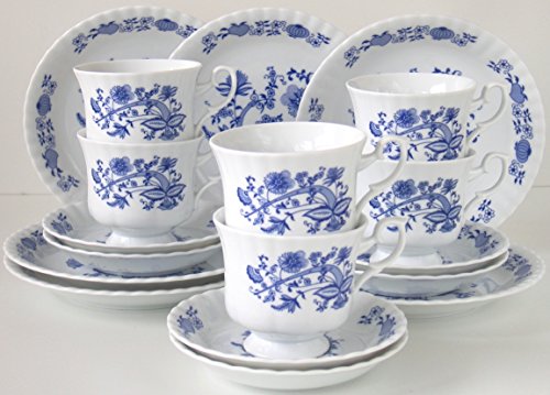 Creatable, 11695, Serie Ivona Zwiebelmuster, 18 teilig Kaffeeservice, Porzellan, Mehrfarbig, 34 x 24 x 30 cm, Einheiten – Bild 3
