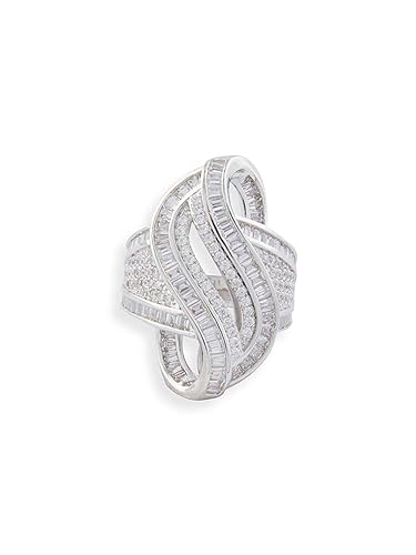 Silver Toned Cocktail Ring|Rings for Women Ring for Girlfriend