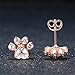 Dainty Paw Post Stud Earring - 18K Rose Gold FiII Cubic Zirconia Statement Earrings Hypoallergenic Jewelry for Puppy Lovers