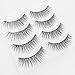 PURELEOR 3D Wispies Clear Band False Eyelashes Bulk Extensions 4 Pairs Natural Long Lashes With Volume for Women's Make Up Handmade Soft Fake Eyelash
