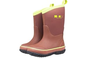 MCIKCC Kids Rubber Rain Boots, Waterproof Solid Classic Pull On Snow Wellies Boot for Children Toddler Boys Girls